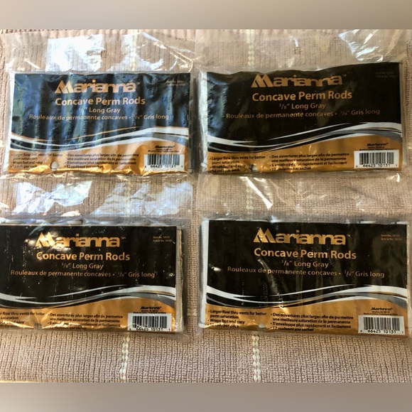 Mariana 4 packs of 12 concave perming rods for hair 3/8” long grey 48 total NEW - Picture 3 of 14